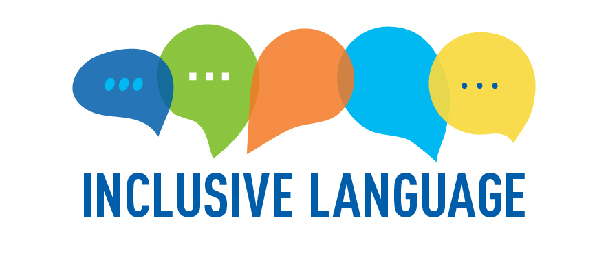 Inclusive Language image with icons for text, web and phone